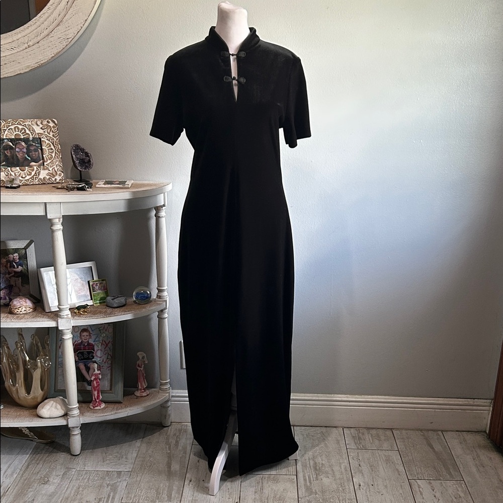 Coldwater Creek Black Velvet Maxi Dress